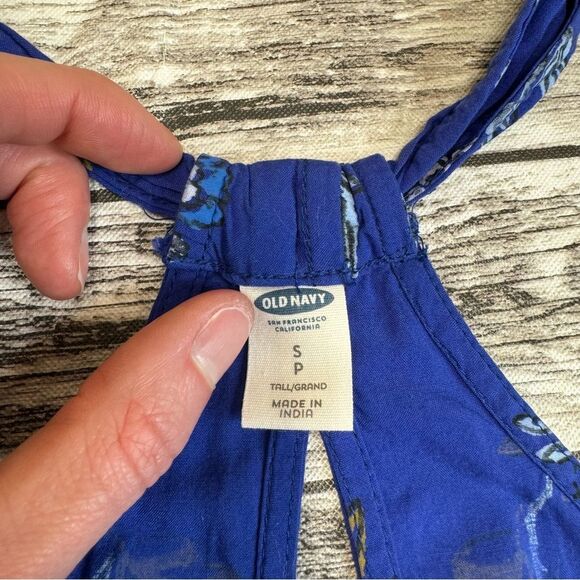 Old Navy Women's Floral Racerback Shift Dress S SM Small TALL ST Blue White Pink - Picture 8 of 11